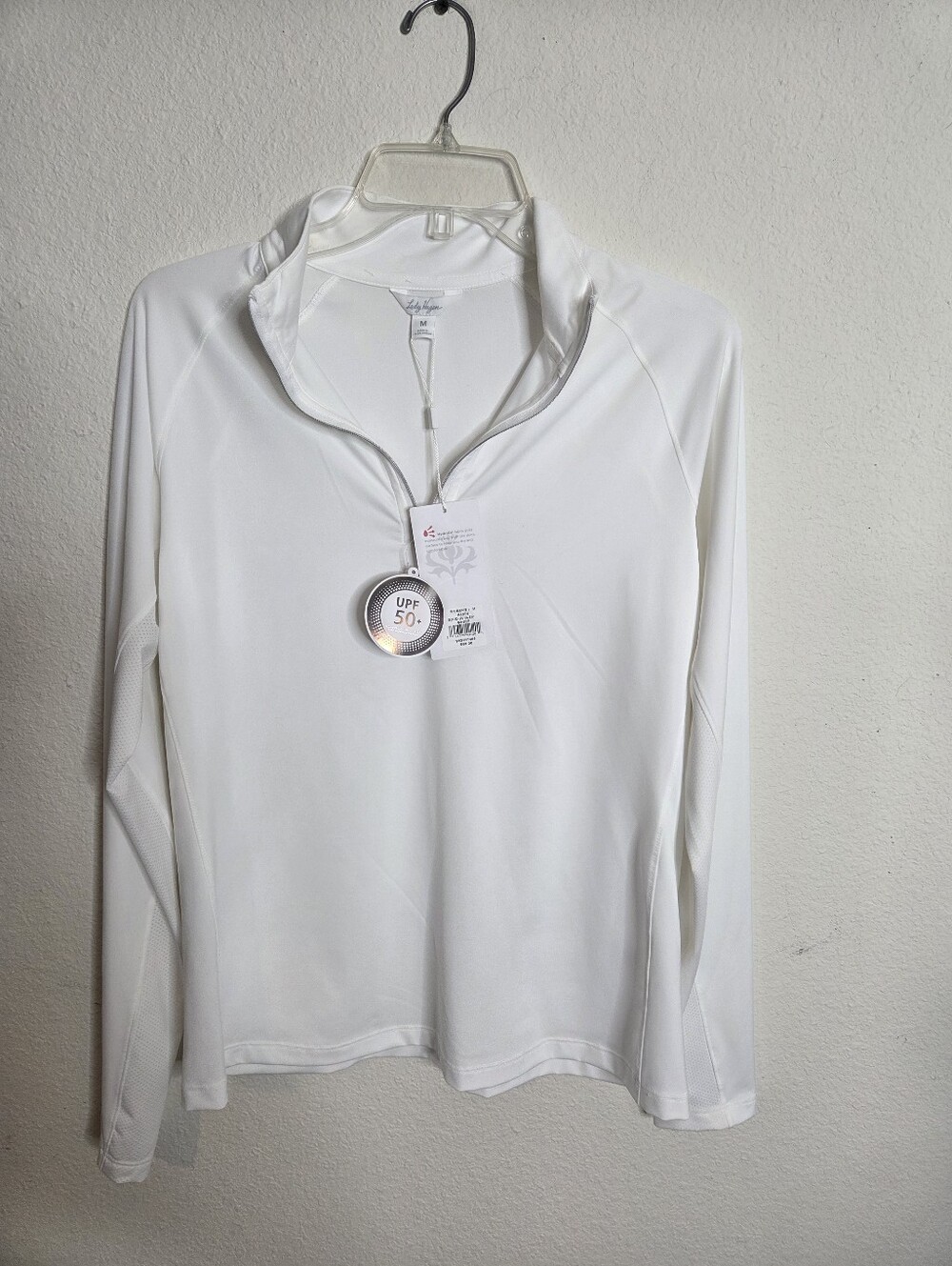 Lady Hagen White Long-Sleeve Zip Neck Sun Top